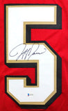 Jeff Garcia Autographed Red Pro Style Jersey- Beckett W *Black