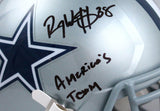 Roy Williams Autographed Dallas Cowboys F/S Speed Helmet w/2 Insc.-BeckettW Holo
