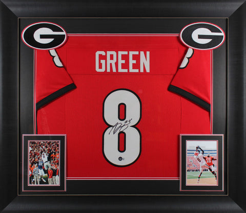 Georgia A.J. Green Authentic Signed Red Pro Style Framed Jersey BAS Witnessed