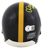 Steelers Dermontti Dawson "HOF 12" Signed Black Rep Mini Helmet BAS Witnessed
