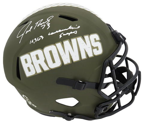 Joe Thomas Signed Browns Salute to Service F/S Speed Rep Helmet w/Snaps (SS COA)