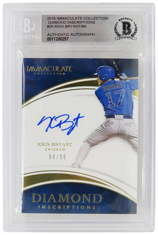 Kris Bryant Autographed Cubs 2016 Immaculate Collection Card #25 (Beckett)