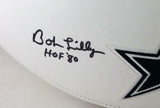 Mel Renfro/Bob Lilly Signed Dallas Cowboys Logo Football w/HOF - Beckett W Auth