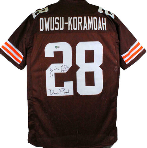 Jeremiah Owusu-Koramoah Autographed Brown Pro Style Jersey w/ Insc-BA W Hologram