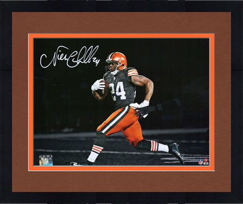 Framed Nick Chubb Cleveland Browns Signed 11" x 14" Spotlight Photo LE of 24