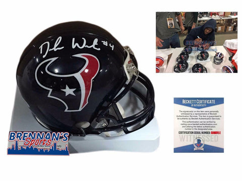 Deshaun Watson Autographed SIGNED Houston Texans Mini Helmet w/ Photo - Beckett