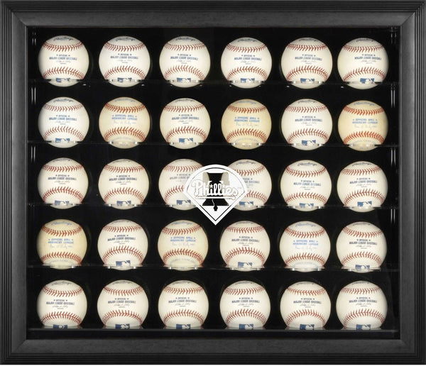 Phillies Logo Black Framed 30-Ball Display Case - Fanatics