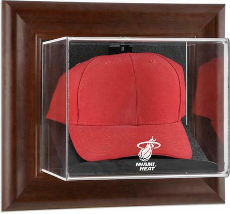 Miami Heat Team Logo Brown Framed Wall- Cap Case - Fanatics