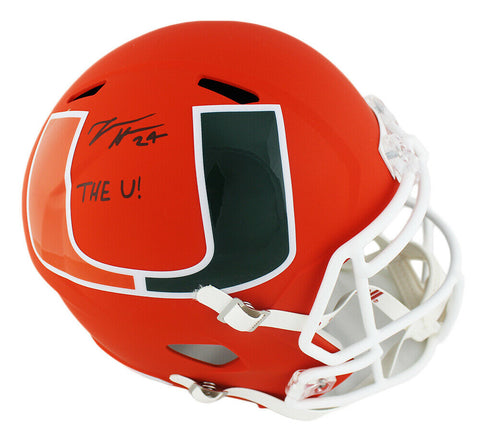 Travis Homer Signed Miami Huricanes Speed Full Size AMP NCAA Helmet with "The U"