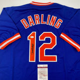 Autographed/Signed Ron Darling New York Blue Baseball Jersey JSA COA