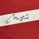 FRAMED Autographed/Signed CARLI LLOYD 33x42 Red Team USA Soccer Jersey JSA COA