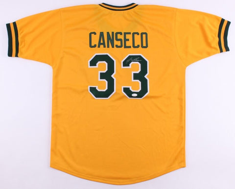 Jose Canseco Signed Athletics Jersey (JSA) 2xWorld Series Champion 1989, & 2000