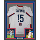 Framed Autographed/Signed Megan Rapinoe 33x42 White Team USA Jersey JSA COA