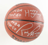 Rick Barry Signed NBA Basketball Insibd "Happy Hooping!" "NBA Top 50" & "HOF 87"
