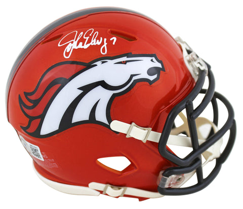 Broncos John Elway Authentic Signed Flash Speed Mini Helmet BAS Witnessed