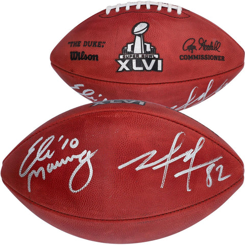 Eli Manning & Mario Manningham Giants Signed Super Bowl XLVI Pro Football