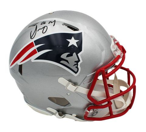 Sony Michel Signed New England Patriots Speed Authentic Gray NFL Helmet