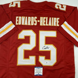 Autographed/Signed CLYDE EDWARDS-HELAIRE Kansas City Red Jersey Beckett BAS COA