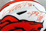 John Elway Von Miller Signed Broncos F/S Lunar SpeedFlex Helmet w/SB MVP-BAWHolo