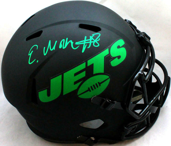 Elijah Moore Signed New York Jets F/S Eclipse Speed Helmet-Beckett W Holo *Green