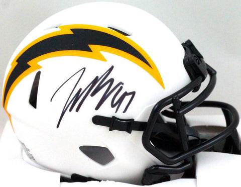 Joey Bosa Autographed LA Chargers Lunar Speed Mini Helmet- Beckett W *Black