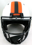 Nick Chubb Autographed Cleveland Browns Lunar F/S Helmet- Beckett W *Orange