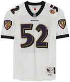 Ray Lewis Baltimore Ravens Autographed White Mitchell & Ness Authentic Jersey
