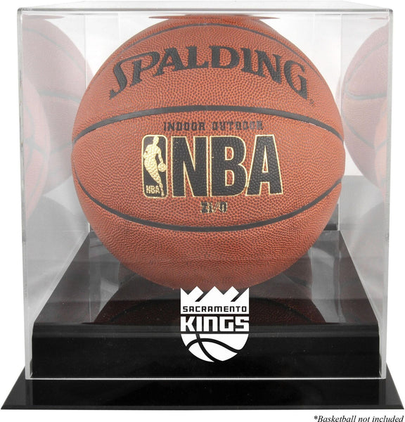 Kings Blackbase Team Logo Basketball Display Case w/Mirrored Back
