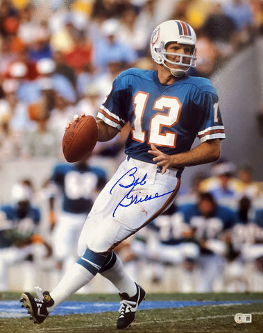BOB GRIESE AUTOGRAPHED SIGNED 16X20 PHOTO MIAMI DOLPHINS BECKETT BAS QR 194352