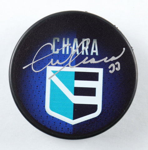 Zdeno Chara Signed 2016 World Cup Logo Team Europe Puck (Chara) Boston Bruins