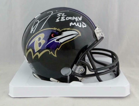 Ray Lewis Autographed Baltimore Ravens Mini Helmet W/ SB MVP Insc- JSA Auth
