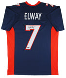 John Elway Authentic Signed Navy Blue Pro Style Jersey BAS Witnessed