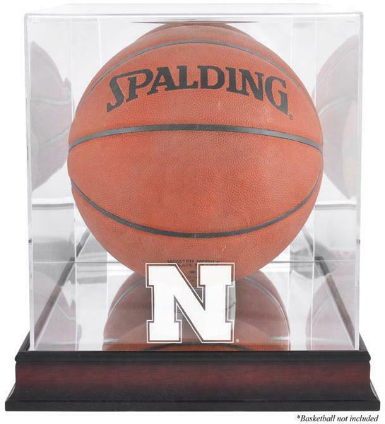 Nebraska Cornhuskers Mahogany Antique Finish Basketball Case & Mirror Back