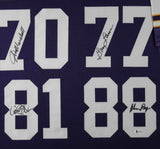 Purple People Eaters Signed Minnesota Vikings Framed Purple XL Jersey BAS 31053