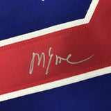 FRAMED Autographed/Signed MIKE ERUZIONE 33x42 Blue USA Hockey Jersey JSA COA