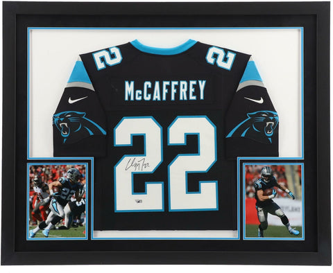 Christian McCaffrey Carolina Panthers Deluxe Frmd Signed Black Limited Jersey
