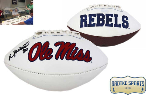 Wesley Walls Autographed/Signed Ole Miss Rebels Embroidered NCAA Football