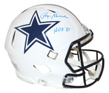 Roger Staubach Signed Dallas Cowboys Authentic Flat White Helmet HOF BAS 27445