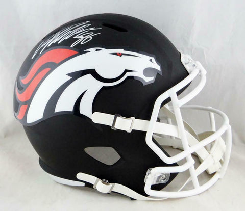 Von Miller Autographed Full Size Denver Broncos Flat Black Helmet- JSA W Auth