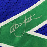 Autographed/Signed Christian Laettner Minnesota Blue Basketball Jersey PSA COA