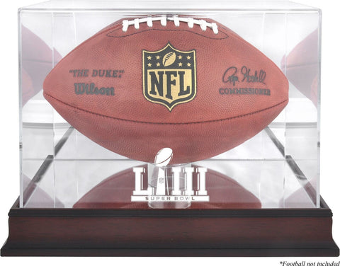 Super Bowl LIII Mahogany Football Logo Display Case - Fanatics
