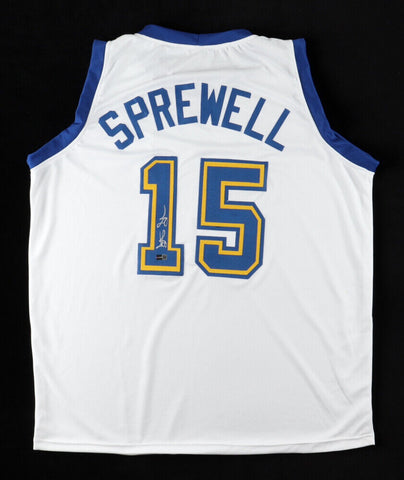 Latrell Sprewell Signed Golden State Warriors Jersey (Steiner) 4xNBA All Star