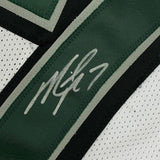 FRAMED Autographed/Signed MICHAEL VICK 33x42 Philadelphia White Jersey PSA COA