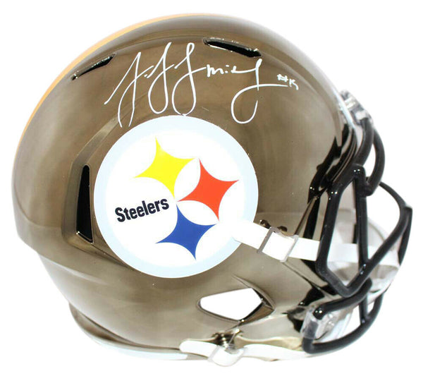 JuJu Smith-Schuster Signed Pittsburgh Steelers Chrome Replica Helmet BAS 24107