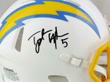 Tyrod Taylor Autographed Los Angeles Chargers Mini Helmet - JSA W Auth *Black