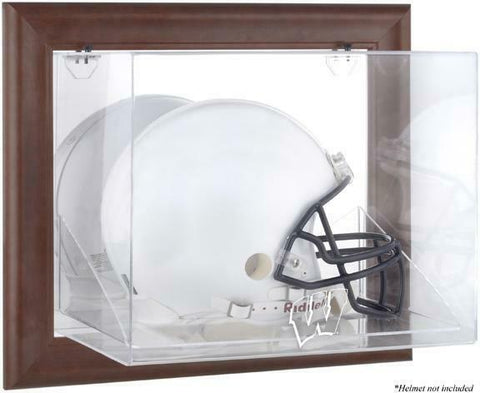 Badgers Brown Framed Wall-Mountable Helmet Display Case-Fanatics