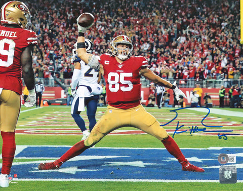 49ers George Kittle Authentic Signed 11x14 Horizontal TD Photo BAS Witnessed