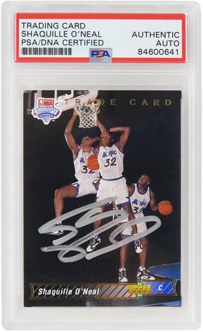 Shaquille O'Neal Autographed Magic 1992-93 UD Rookie Trade Card #1B (PSA/DNA)