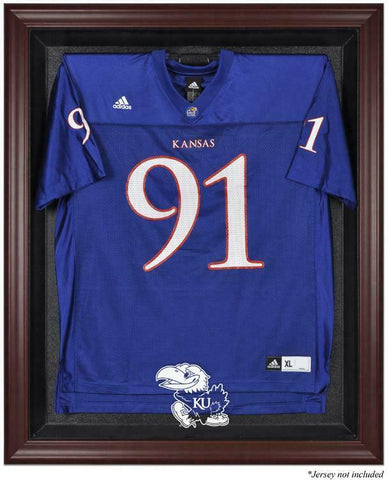 Kansas Jayhawks Mahogany Framed Logo Jersey Display Case - Fanatics Authentic