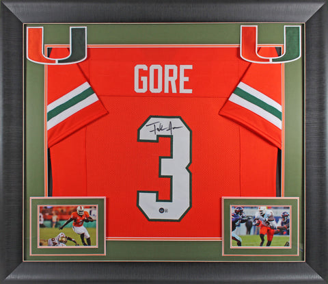 Miami Frank Gore Authentic Signed Framed Jersey Autographed BAS Witnessed